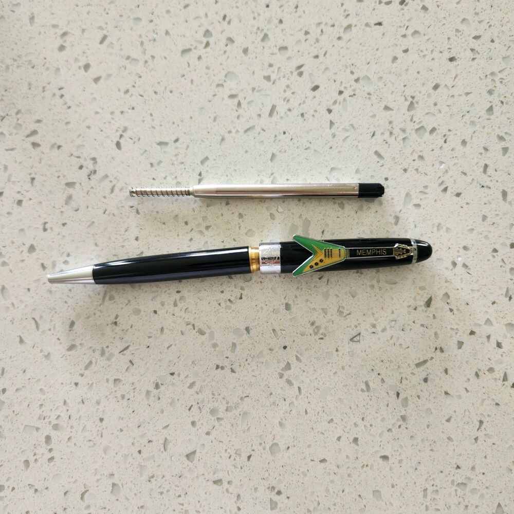 Hard Rock Cafe Memphis Flying V Guitar Pen Original Cigar Tube Collectible - Picture 5 of 10
